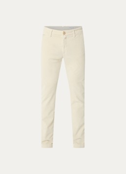 Jacob Cohën Heren Bobby slim fit broek van corduroy in de kleur Gebroken wit, maat: 34