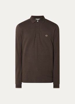 Jacob Cohën Heren Regular fit polo met logoborduring in de kleur Donkerbruin, maat: L