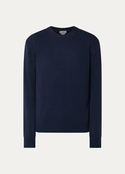 Jacob Cohën Heren Fijngebreide trui in kasjmierblend in de kleur Donkerblauw, maat: XXL