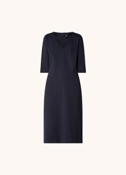 Josephine & Co Dames Pippa midi jurk van jersey met V-hals in de kleur Donkerblauw
