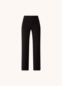 Josephine & Co Dames Parker high waist straight fit pantalon van jersey in de kleur Zwart