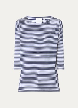Josephine & Co Dames Brit T-shirt met boothals en streepprint in de kleur Donkerblauw