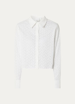 Josephine & Co Dames Boaz cropped blouse met broderie in de kleur Wit