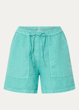 Josephine & Co Dames Benno high waist wide fit korte broek van linnen in de kleur Groen