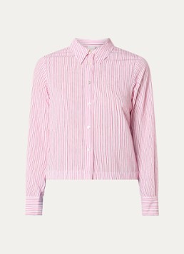 Josephine & Co Dames Boaz blouse met streepprint in de kleur Donkerroze