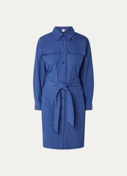Josephine & Co Dames Brien blousejurk met opgestikte zakken en strikceintuur in de kleur Royalblauw