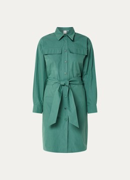 Josephine & Co Dames Brien blousejurk met opgestikte zakken en strikceintuur in de kleur Zeegroen