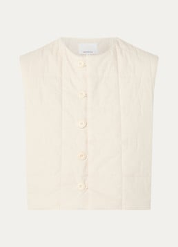 Josephine & Co Dames Billie cropped bomberjack met quilt patroon in de kleur Creme