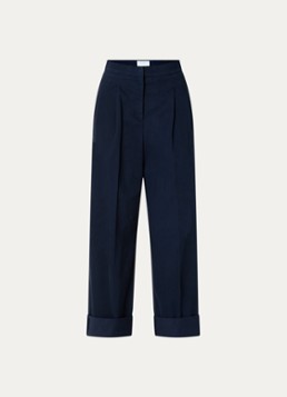 Josephine & Co Dames Courtney high waist cropped loose fit chino met steekzakken in de kleur Donkerblauw