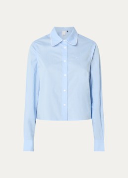 Josephine & Co Dames Blouse met logoborduring in de kleur Lichtblauw