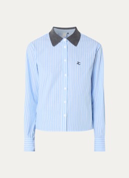 Josephine & Co Dames Casey blouse met ruitdessin in de kleur Lichtblauw