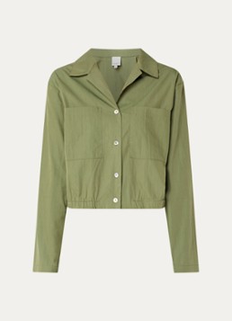 Josephine & Co Dames Castor blouse met borstzakken in de kleur Mosgroen