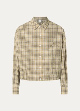 Josephine & Co Dames Bink blouse met ruitdessin in de kleur Beige