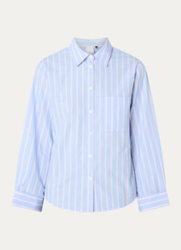 Josephine & Co Dames Leon blouse met streepprint in de kleur Lichtblauw