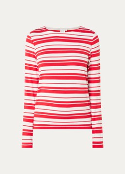 Josephine & Co Dames Longsleeve met streepprint in de kleur Rood