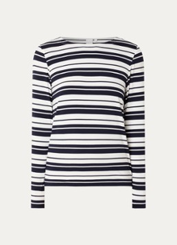 Josephine & Co Dames Longsleeve met streepprint in de kleur Donkerblauw