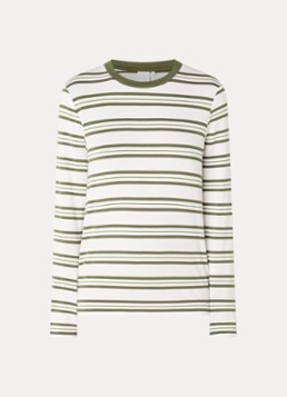 Josephine & Co Dames Cosimo longsleeve met streepprint in de kleur Mosgroen