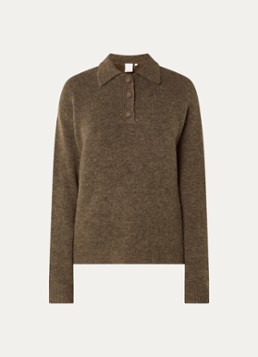 Josephine & Co Dames Cielo fijngebreide trui in alpaca wolblend met polokraag in de kleur Bruin
