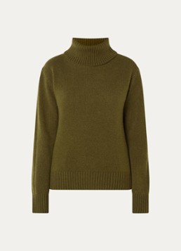 Josephine & Co Dames Alfonso fijngebreide coltrui in wolblend in de kleur Mosgroen