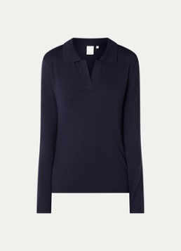 Josephine & Co Dames Cyton fijngebreide pullover met polokraag in de kleur Donkerblauw