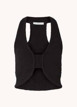 IRO Dames Quawo fijngebreide crop top met structuur in de kleur Zwart