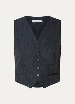 IRO Dames Benyo cropped gilet in wolblend met V-hals in de kleur Antraciet