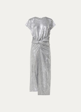 IRO Dames Tasmine midi jurk met lurex in de kleur Zilver