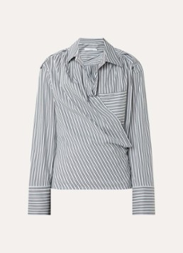 IRO Dames Lace asymmetrische blouse met streepprint in de kleur Grijs
