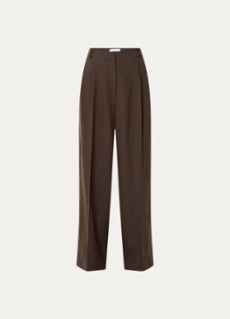 IRO Dames Helis high waist wide leg pantalon met persplooi in de kleur Donkerbruin