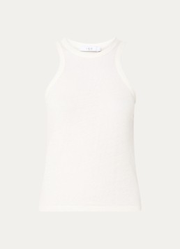IRO Dames Safrina tanktop van linnen in de kleur Gebroken wit