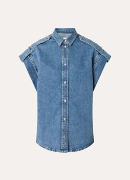 IRO Dames Anglias blouse van denim in de kleur Indigo