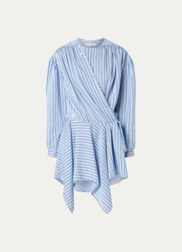 IRO Dames Utenia asymmetrische mini jurk met streepprint in de kleur Staalblauw