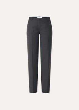 IRO Dames Cayana high waist regular fit pantalon in wolblend in de kleur Donkergrijs