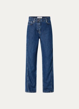 IRO Dames Joris high waist straight leg jeans met donkere wassing in de kleur Indigo