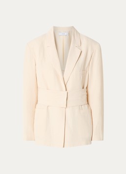 IRO Dames Blazer in linnenblend met schoudervulling in de kleur Creme