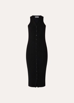 IRO Dames Lyliane midi blousejurk van wol in de kleur Zwart