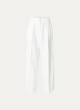 IRO Dames Helis high waist wide leg pantalon met persplooi in de kleur Gebroken wit