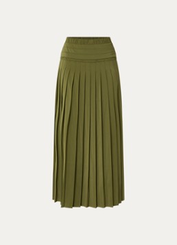 IRO Dames Althea maxi rok met plissé in de kleur Mosgroen