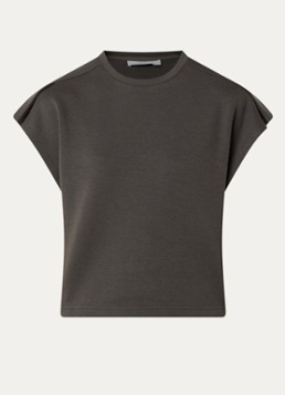 IRO Dames Mahani T-shirt met plooidetail in de kleur Taupe