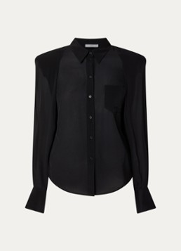 IRO Dames Foxie semi-transparante blouse met borstzak in de kleur Zwart