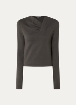 IRO Dames Mala top met asymmetrische hals in de kleur Taupe