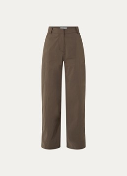 IRO Dames Ellena mid waist straight leg broek met steekzakken in de kleur Lichtbruin