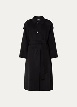 IRO Dames Aqualung reversible trenchcoat in wolblend met steekzakken in de kleur Zwart