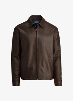Ralph Lauren Heren Bayville jack van lamsleer met steekzakken in de kleur Bison Brown / Bruin