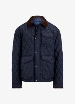 Ralph Lauren Heren Beaton gewatteerd jack met klepzakken in de kleur College Navy FA22-3TXN / Donkerblauw