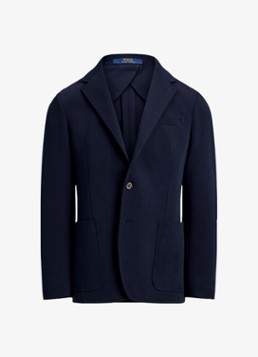 Ralph Lauren Heren Polo Soft modern fit double-knit colbert in de kleur Aviator Navy / Donkerblauw