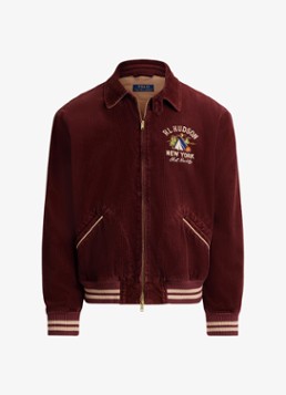 Ralph Lauren Heren Bomberjack met steekzakken in de kleur Pomegranate X / Rood