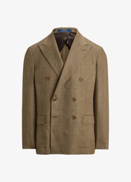 Ralph Lauren Heren Double-breasted slim fit colbert met ruitdessin in de kleur Sage Multi / Groen