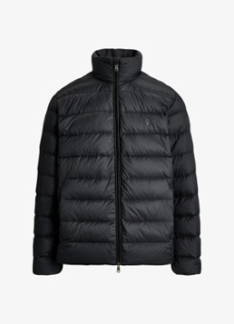 Ralph Lauren Heren Performance gewatteerde jas met ritszakken in de kleur Polo Black / Zwart