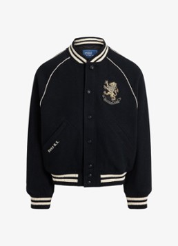 Ralph Lauren Heren Baseball jack met logoborduring in de kleur Polo Black / Zwart